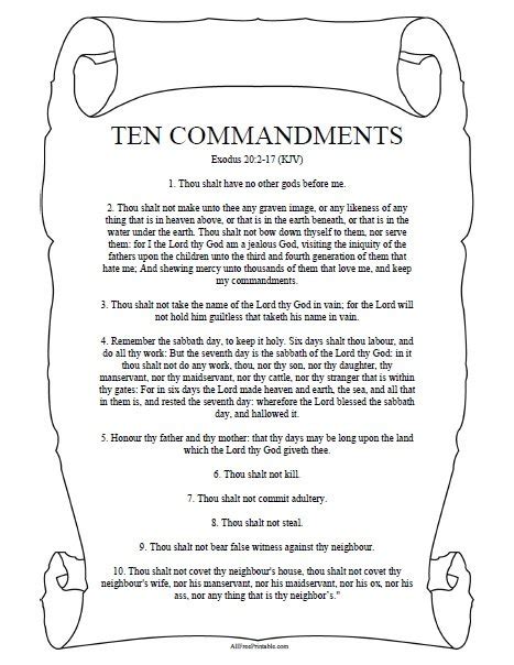 Using 10 Commandments Printables in Different Settings