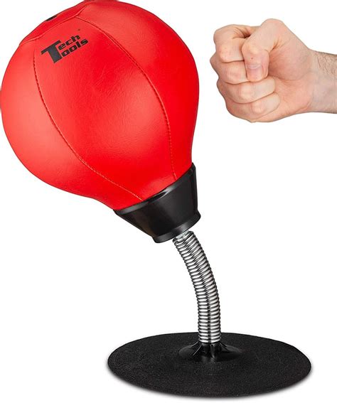 Using A Punching Bag With A Base For Stress Relief