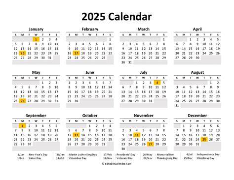 Using Free Printable 2025 Calendar