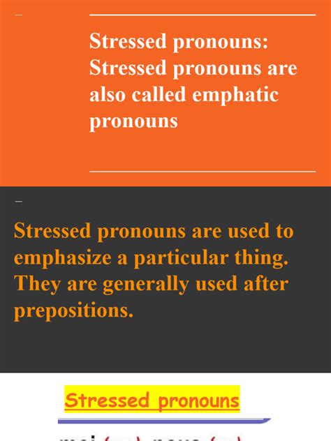 Using Stress Pronouns in Statements