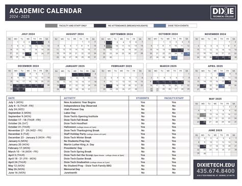 Utah Tech Academic Calendar Image 2