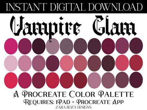 Vampire Artwork Color Palette