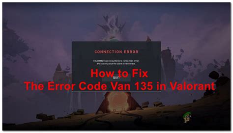 Vanguard Error 135: Checking Internet Connection