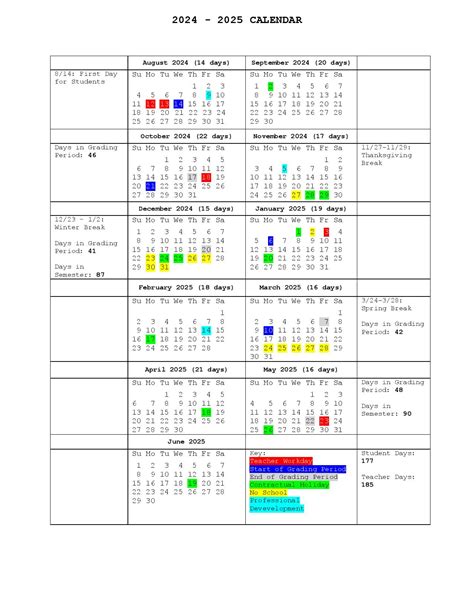 Westerville Schools Calendar Templates