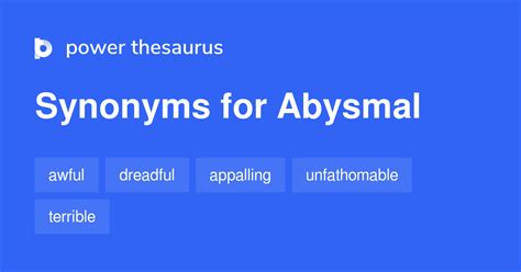 A diagram illustrating synonyms for abysmal