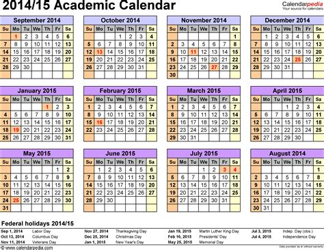 Excel Template for an Academic Calendar