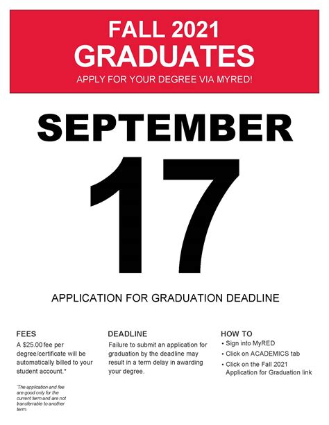 Graduation Application Deadlines Academic Calendar