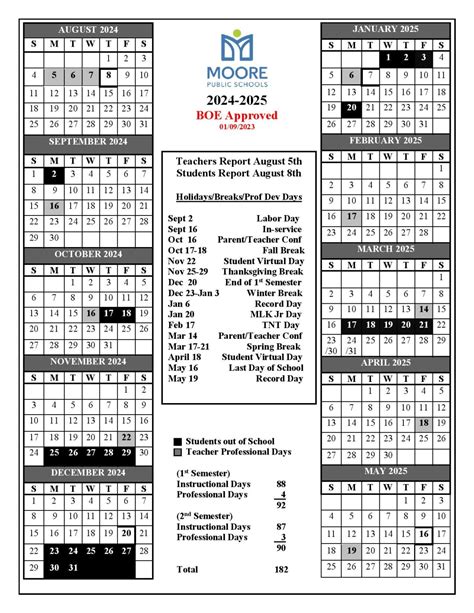 Academic Calendar Moore School