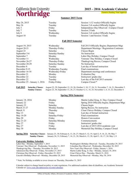 Academic Calendar Resources