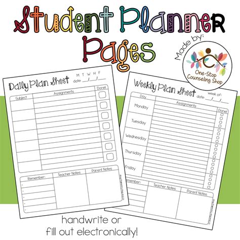 Academic Planner Pages