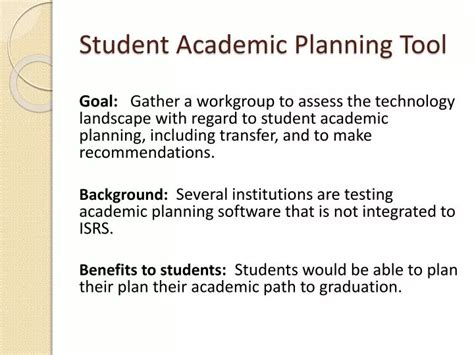 Academic Planning Tools