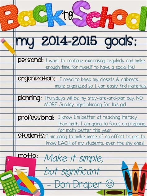 Academic year goals