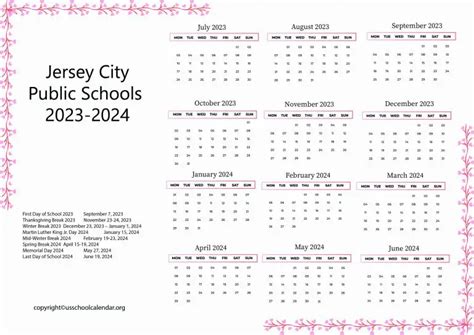 Accessing Jersey City Public Schools Calendar