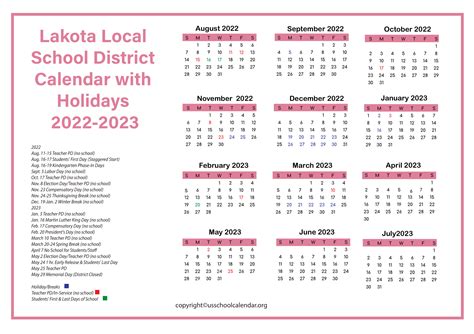 Accessing the Lakota Local Schools Calendar