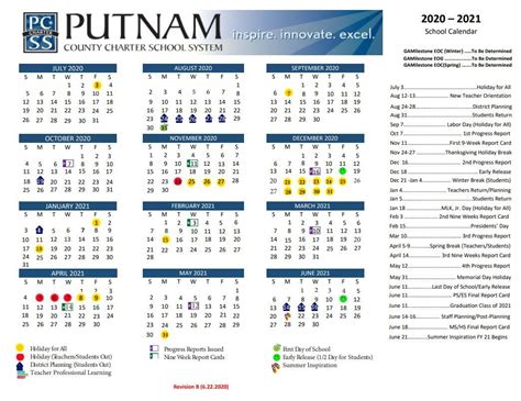 Accessing Putnam Schools Calendar