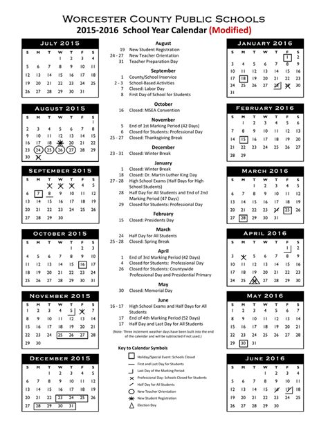 Accessing Worcester Schools Calendar