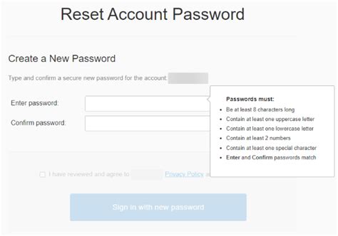 Account Password Reset