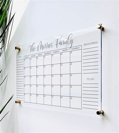 Acrylic wall calendar accessories and add-ons