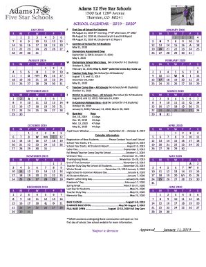 Adams 12 Five Star Schools Calendar Image 1