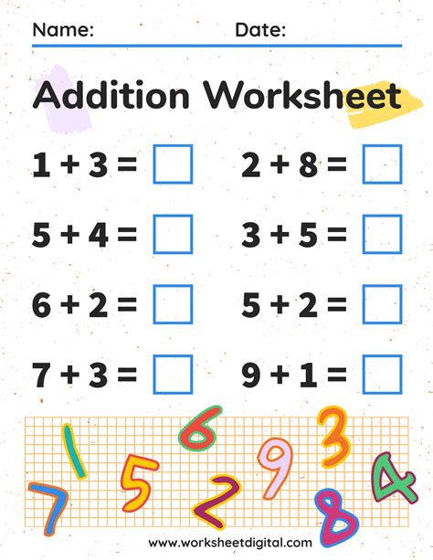 Addition Math Worksheet