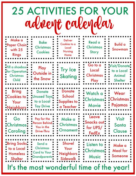 Advent Calendar Ideas for Individuals