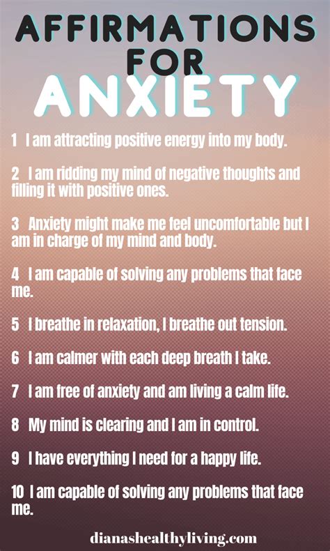 Affirmations for anxiety