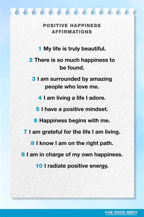 Affirmations for happiness