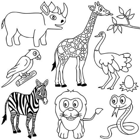 African Animal Coloring Pages