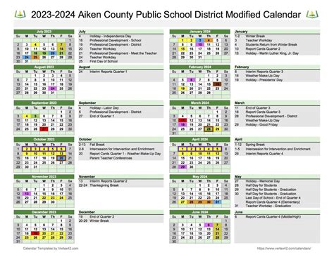 Aiken County Schools Calendar Image 3