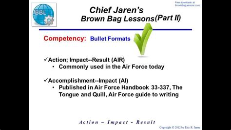 Air Force Bullet Writing Example 2