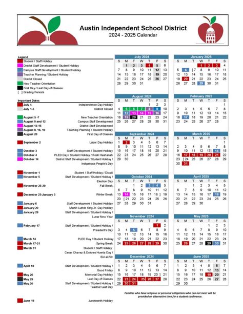 AISD School Calendar Overview