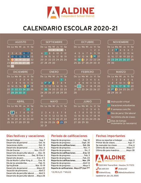 Aldine Calendar Implementation Image