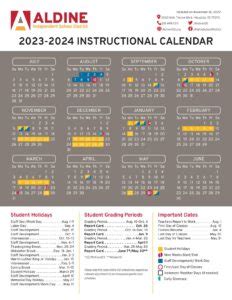 Aldine ISD Calendar Image 2