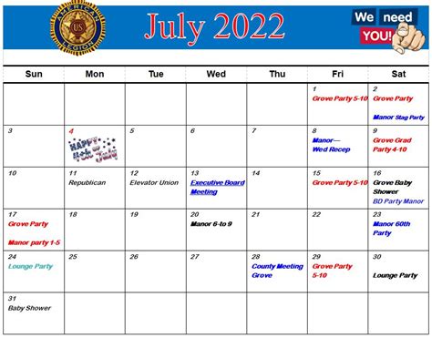 American Legion Pocket Calendar Image 3