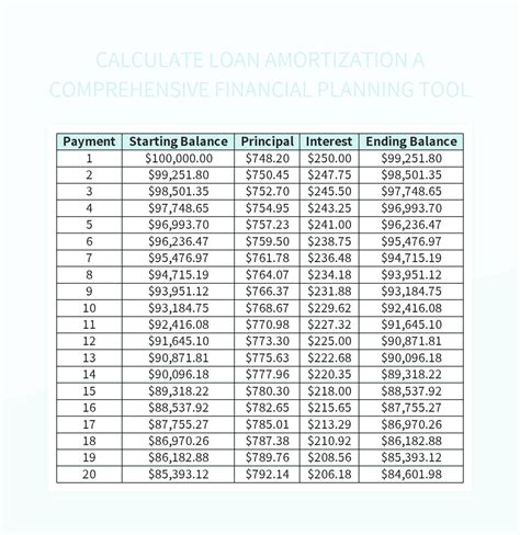 Description of Amortization and Financial Planning