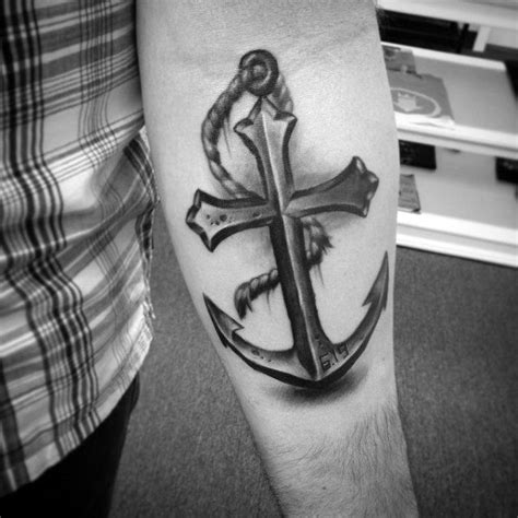 Anchor Cross Forearm Tattoo