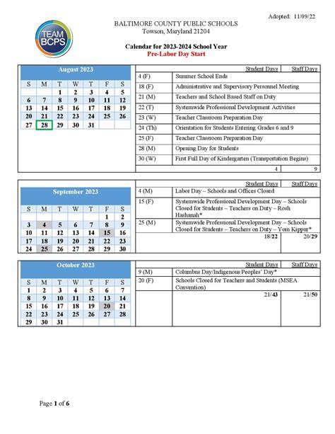 Anchor School Calendars Overview