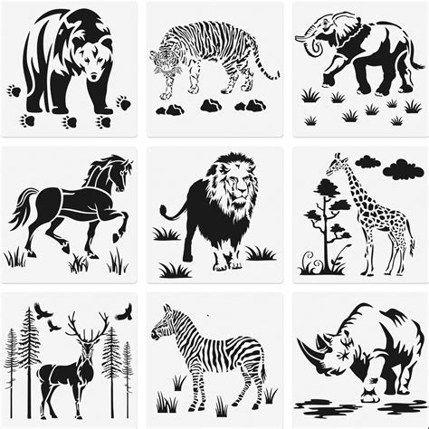 Animal stencils for kids' rooms