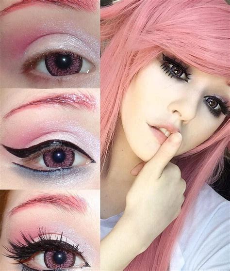 Anime-style makeup look