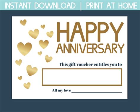 Anniversary Gift Certificate Template