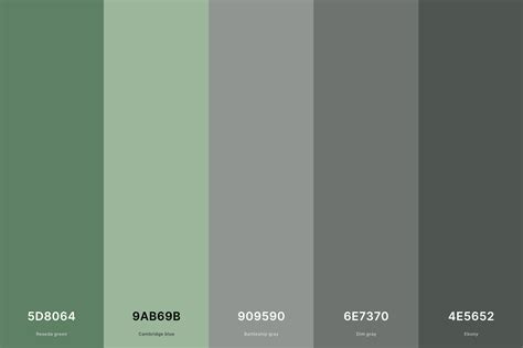 Applications of Calming Green and Gray Color Palette