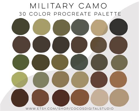 Applications of camouflage color palettes