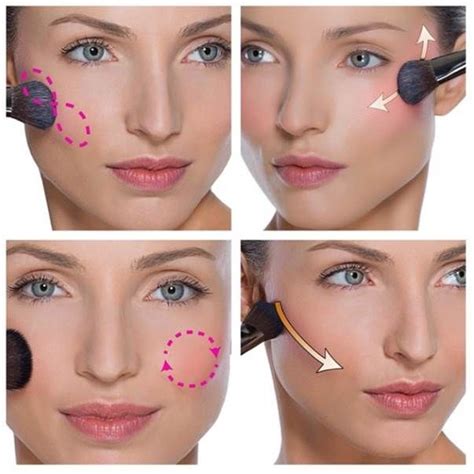 Applying blush to the right areas of your face