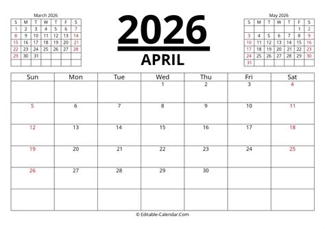 April 2026 calendar gallery image 6