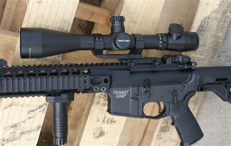 AR-15 rifle with various accessories