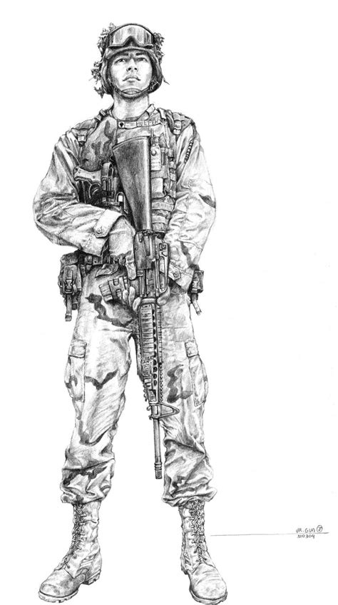 Army Soldier Drawing 10