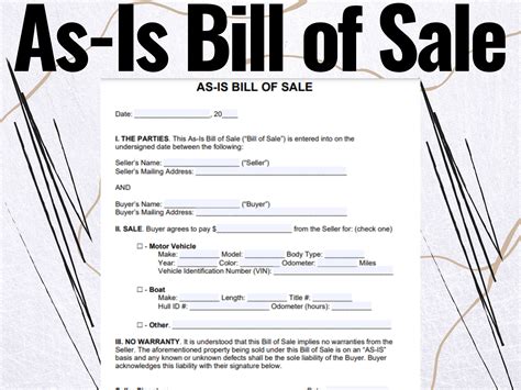 As-Is Bill of Sale