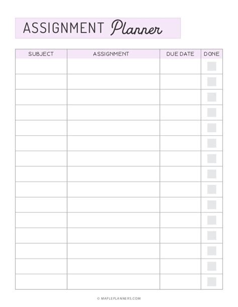 Assignment Planner