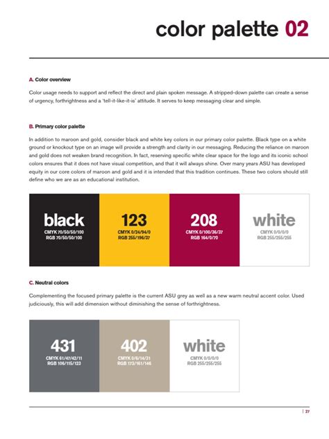 ASU Color Palette Usage Guidelines