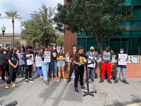 ASU students protesting the rally